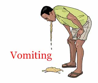 Ebola main symptoms, signs - vomiting