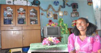 Abrehet in her house - Tigrai Online