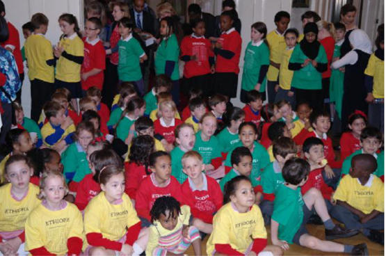 British School children at the Ethiopian Embassy celebrating Ethiopia day
