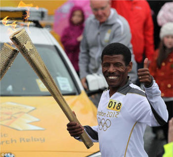 Ethiopian Olympic great Haile Gebrselassie will take part in the Olympic torch relay through Tyne and Wear on Saturday.