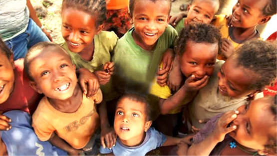 Healthy Ethiopian kids smiling