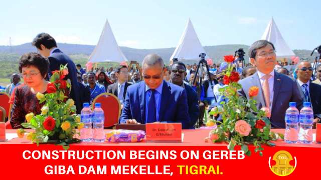 Construction of the much awaited Gereb-Giba Dam Mekelle officially commenced today in presense of Dr. Debretsion and Tan Jian