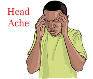 Ebola main symptoms, signs - head ache