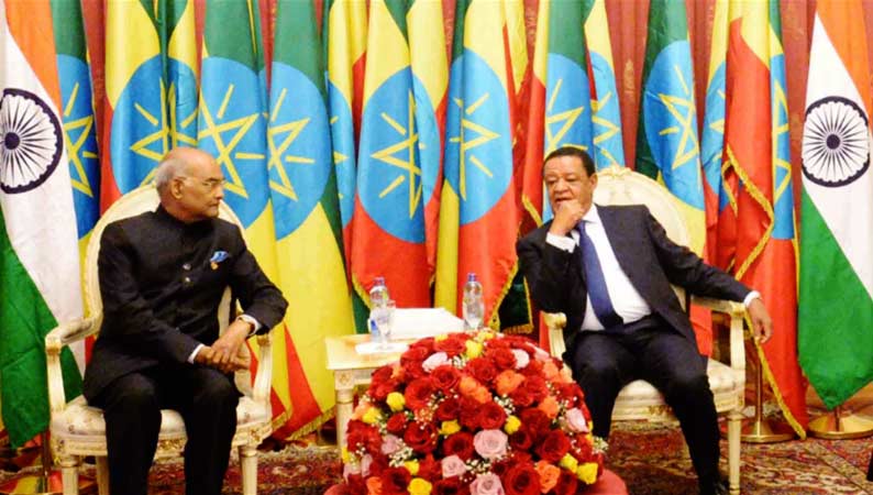 President Ram Nath Kovind of India with President Mulatu Teshome of Ethiopia